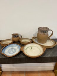 Lot Of 7 Pieces Of Caroline Mayher Stoneware/pottery