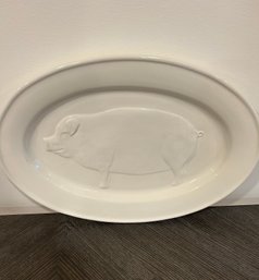 White Williams-sonoma Platter With Pig