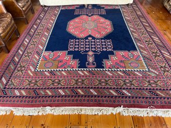 Vintage Ethan Allen Wool Rug Pink And Blue 8'x11'