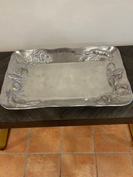 Silver Seafood Themed Serving Tray