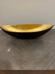 Gold And Black Oval Display Bowl