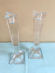 Rosenthal Signed Crystal Candle Stick Holders