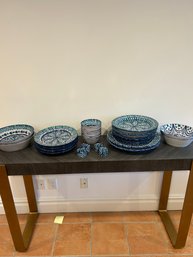 24 Pc Glazed, Hand Painted,Ceramic Tableware