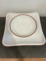 Dansk Bowl And Platter With Crazing