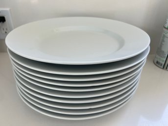 Set Of 10 Pottery Barn Great White 2 Dinner Plates 12'diam