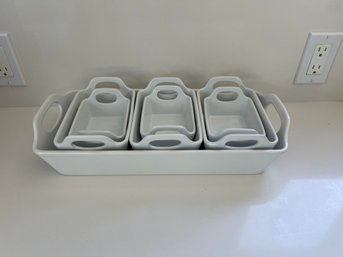 Set Of 7 White Casserole Dishes 3 Sizes