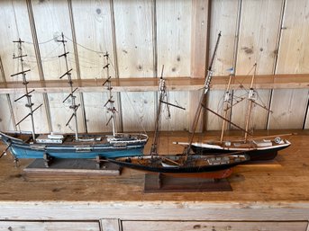 Lot Of Three Vintage Ship Models
