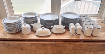 50 Huge Lot Of Dansk Bistro Christianshavn Blue Dinnerware