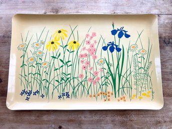 Mid Century Floral Tray By Morgan