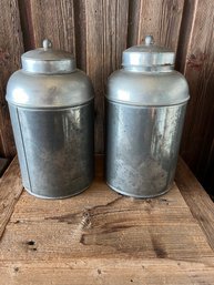 Pair Of Tin Cannisters