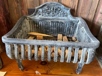 Antique Cast Iron Fireplace Basket Grate
