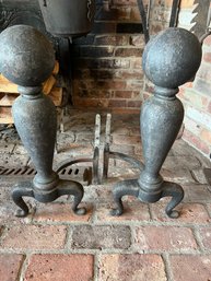 Pair Of Large Antique Andirons