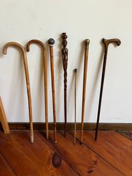 Lot Of 7 Assorted Antique Wood Canes