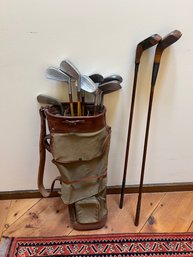 Vintage Set Of Golf Clubs Spalding 10 Robert Jones Jr Irons And 2 W. Collins Woods