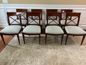 Set Of Eight Baker Michael Vanderbyl Upholstered Dining Room Chairs