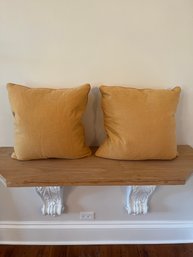 Pair Of Golden Brown Throw Pillows 20'sq