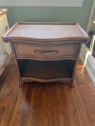 Rattan Side Table With Drawer