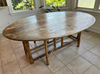 Antique Large Pine Drop Leaf Table