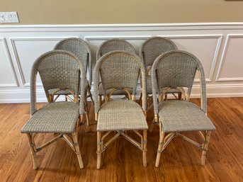 Set Of Serena And Lily Six Grey Cafe Bistro Chairs