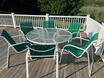 Aluminum Outdoor Table And Six Chairs