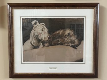 Vintage Framed Cecil Aldin Print Of Dogs