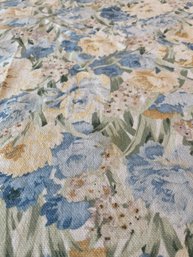 Custom Blue Yellow And Green Floral Print Oblong Tablecloth