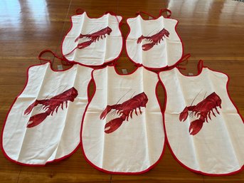 Set Of 5 Libeco Home Linen Lobster Bibs