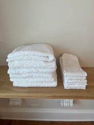 Jessica McClintock White Cotton Towels 6 Bath And 6 Hand Towels