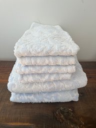 Jessica McClintock Pale Blue Cotton Towels 2 Bath And 4 Hand Towels