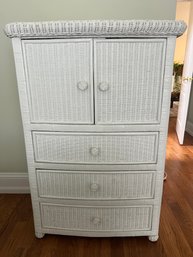 White Wicker Armoire