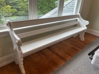 White Painted Wood Bench