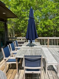 Outdoor Teak Dining Set With Umbrella