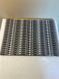 Set Of 12 Chilewich Black, Grey And White Woven Placemats