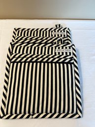 Pair Of Sur La Table White And Black Striped Pot Holder/ Oven Mitt