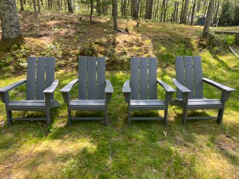 Set Of Four Grey Composite Adirondack Chairs