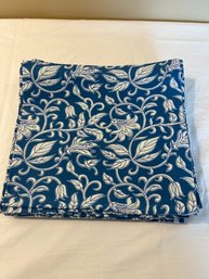 Set Of 12 Sur La Table Light Blue Floral Napkins