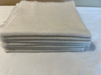 Set Of 8 Cream Silk Blend Napkins