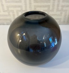 Charcoal Glass Round Vase