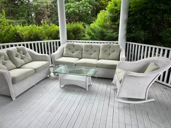 Four Piece Outdoor Wicker Living Set