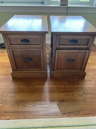 Pair Of Wood Filing Cabinets