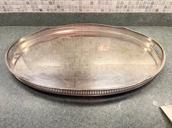 Silver Raised Tray With Handles