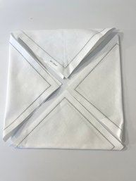 Set Of 4 MY DRAP White With Black Trim Cocktail Napkins