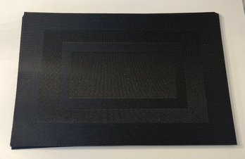 Set Of 8 Black Plastic Placemats