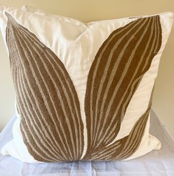 Set Of 2 Williams Sonoma Home Embroidered Cotton Throw Pillows