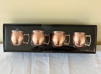 Decodyne Set Of 4 Copper Moscow Mule 2 Oz Shot Mugs