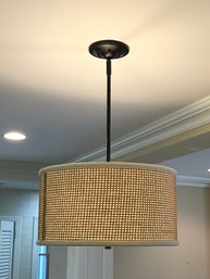 Black Hardware Ceiling Light With Woven Shade (2of 2)