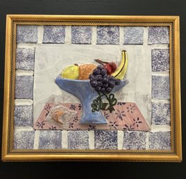 Fruit Bowl Ceramic Raised Tile Art 16x14