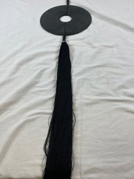 Black Chinese Medallion With Silk Tassel