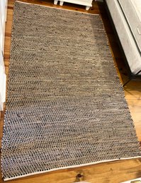 Tobias Leather And Jute Hand Woven  5.5x8 Area Rug By Uttermost