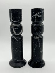 Black Marble Candlesticks